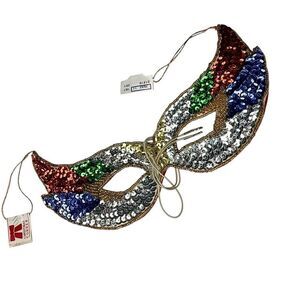 Vintage Sequin Mardi Gras Mask – Handmade USA – Costume Corner - Halloween